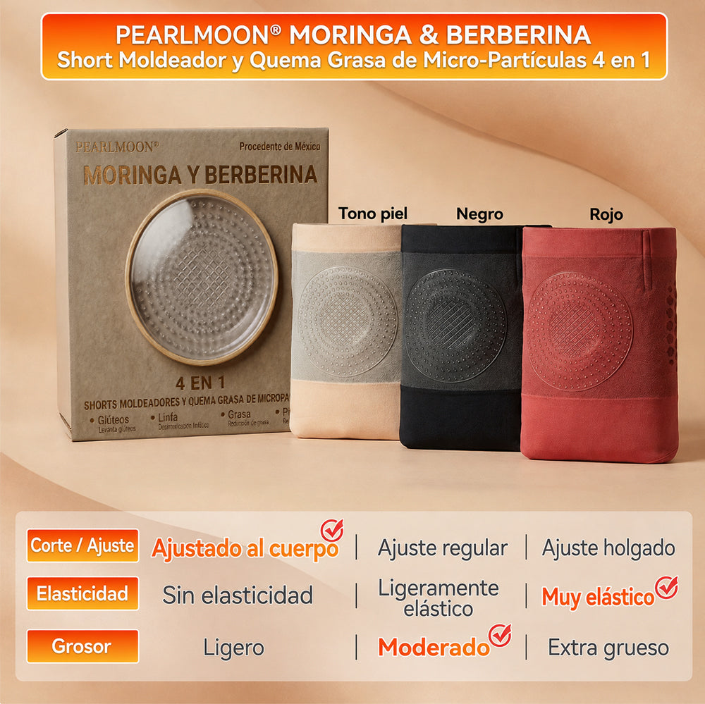 Tienda oficial | 🌹🌹 PEARLMOON® 2026 Shorts esculpidores y quemagrasas con micro-partículas 4-en-1 de Moringa & Berberina 🎁