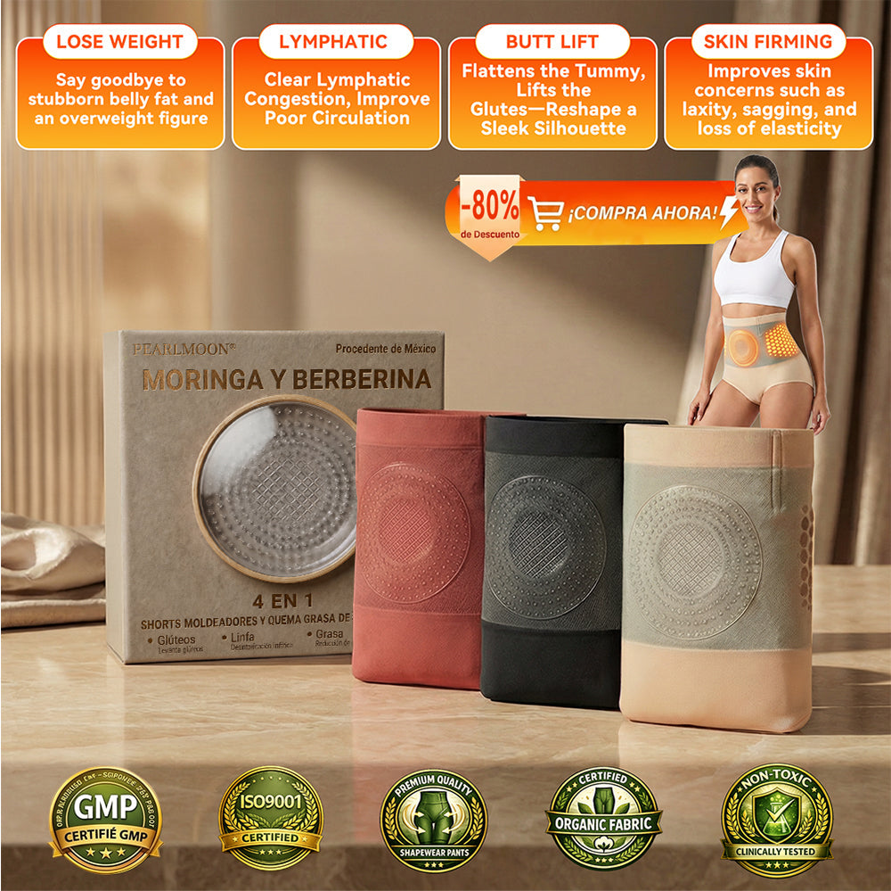 Tienda oficial | 🌹🌹 PEARLMOON® 2026 Shorts esculpidores y quemagrasas con micro-partículas 4-en-1 de Moringa & Berberina 🎁